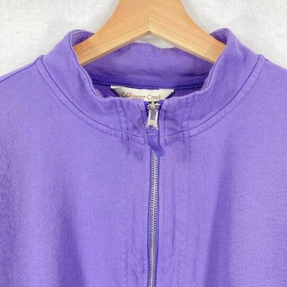 Coldwater Creek Lightweight Full Zip French Terry Jacket L Purple - Picture 2 of 9